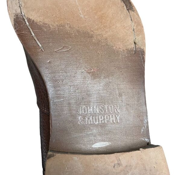 JOHNSTON & MURPHY Leather Chelsea Slip-On Ankle Boots Brown 9.5 - Picture 9 of 12
